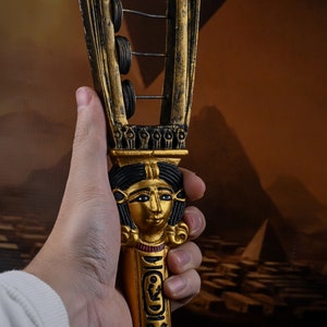 Sacred Sistrum Goddess Hathor Magical Ancient Egyptian Musical hand made in Egypt