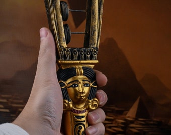 Sacred Sistrum Goddess Hathor Magical Ancient Egyptian Musical hand made in Egypt