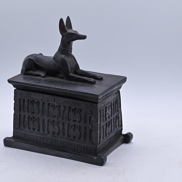 Egyptian art Box HIEROGLYPHICS black Anubis God of the Dead and the Underworld made in egypt