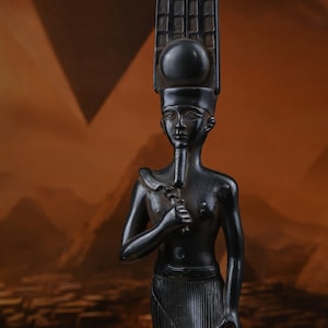 Egyptian statue of god Amun Ra God of the sun, wind and fertility Made in Egypt