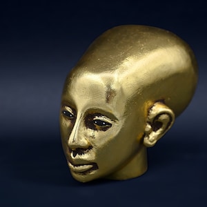 Unique Egyptian head of king Menhotep II gold leaf made in egypt