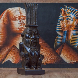 Statue Bes God of Entertainment unique Sculpture polystone  made in Egypt