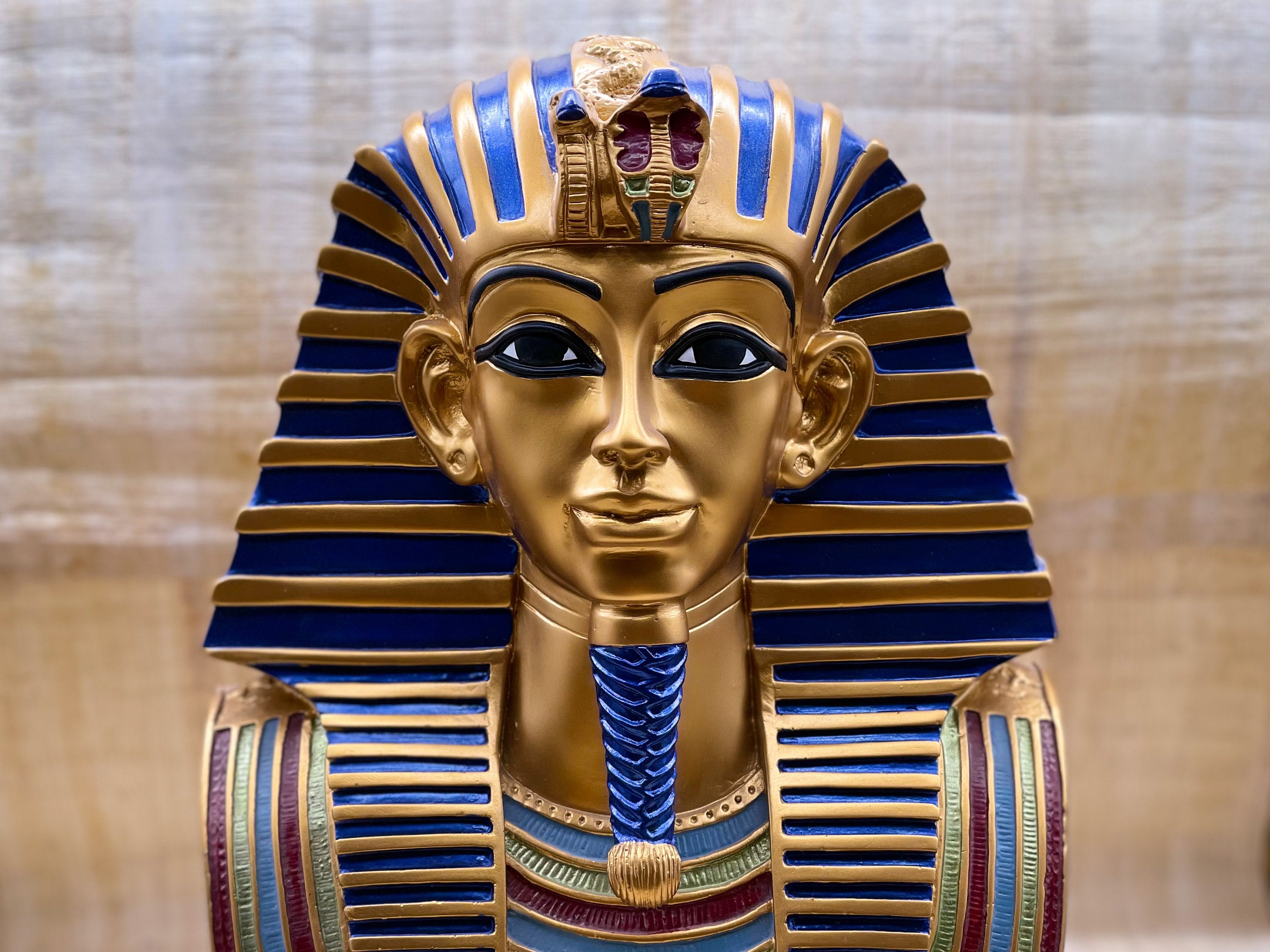 Unique Ancient Egyptian King Tutankhamun Hand Painted Heavy Etsy Australia