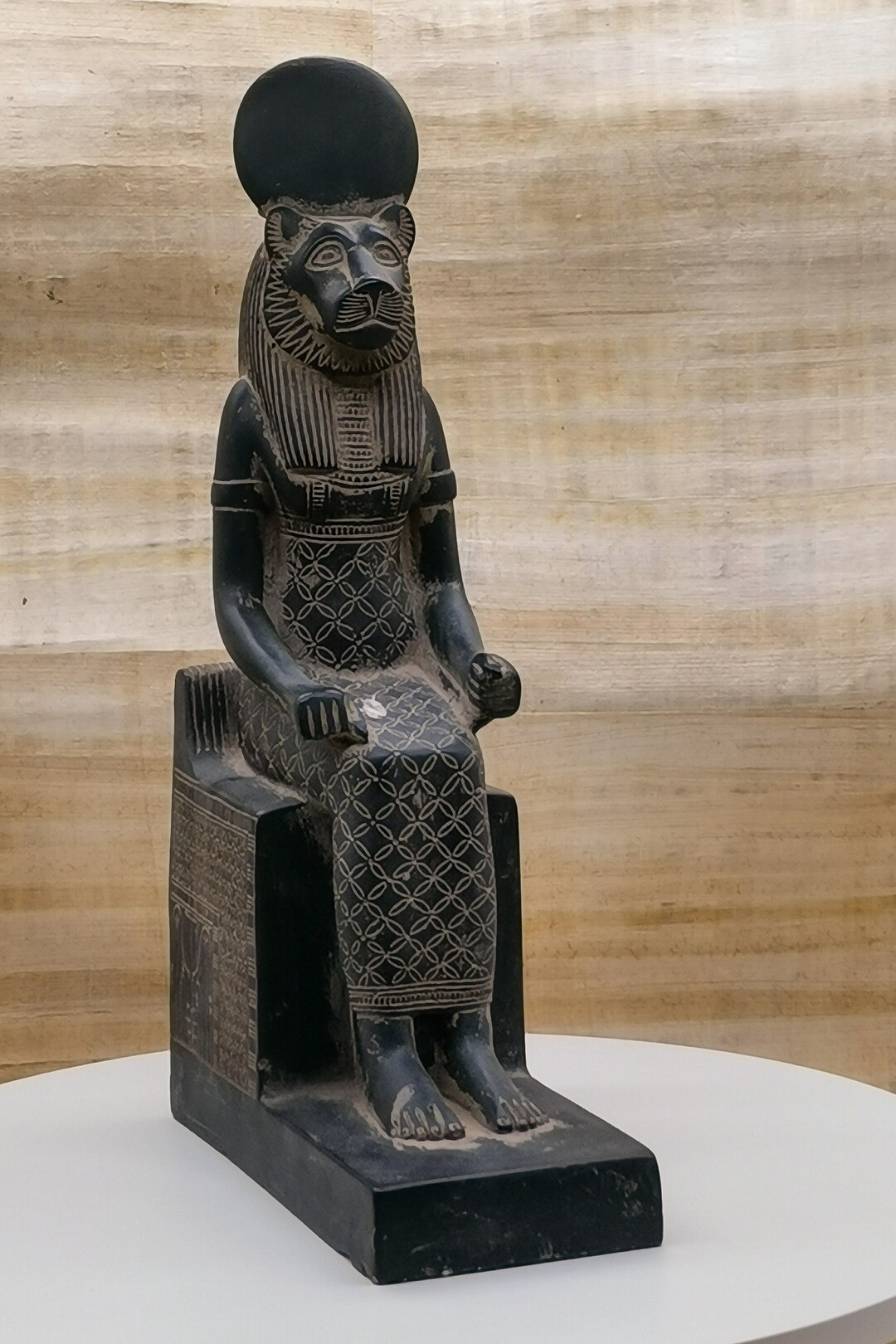 Lady of War - Seated Statue of Sekhmet Goddess of War Black Large ...