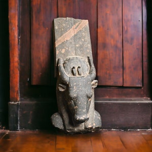 Head of a cow Goddess Hathor, The only Museum replica Artifact for Goddess Hathor in Cow form statue, Cow Goddess.