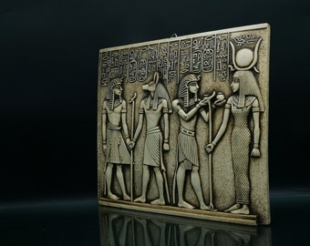 【新品】古代エジプト パピルス掛軸2点(ラムセス2世＋ツタンカーメン) ヴィンテージ手描きエジプトパピルス、戦車に乗ったラムセス2世