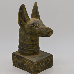 Unique Egyptian art God Anubis head 2 colors stone made in Egypt