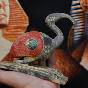 Handmade Stone Ibis Statue: Egyptian God Thoth Sculpture