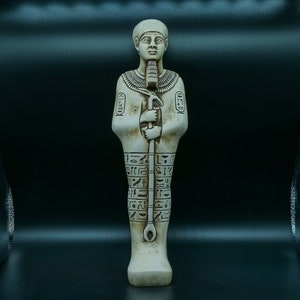 Unique Egyptian art statue of God craftsmen Ptah large heavy 2 color polystone made in egypt