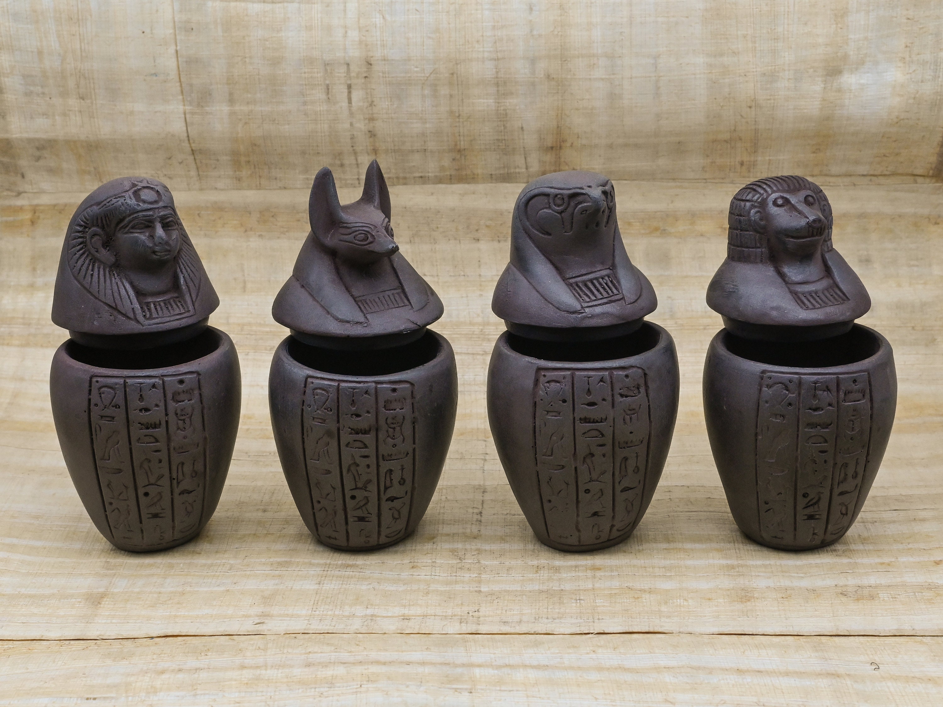 ホルスの息子たち エジプト美術 カノプス壺 ハトホル ダーク ホルスの息子たち エジプト美術 カノプス壺 ハトホル ダーク