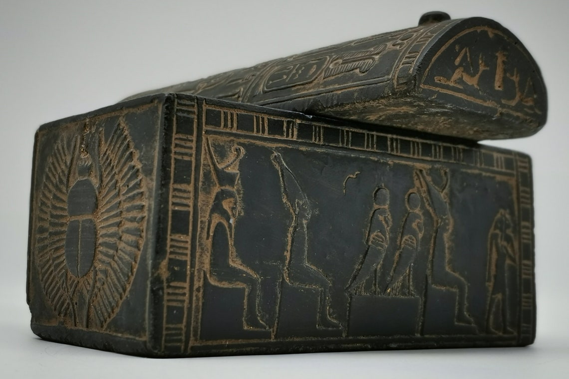 Unique Egyptian Box decorative pharaoh art Stone made in Egypt Etsy