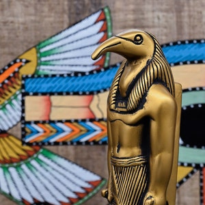 Statue Thoth Hand-painted in Golden Color Ancient Egyptian God of ...