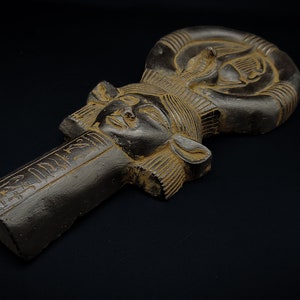 Unique Ankh the goddess Hathor cow ears with scarab Wall hanging 2 style stone made in egypt