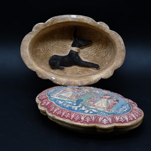 Antient Egyptian pharaonic box contains god anubis inside made by egyptian soul ( stone box ) ,made in Egypt