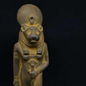 Statue of goddess Sekhmet Egyptian art Unique heavy stone made in Egypt