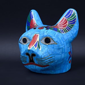 Egyptian Art figurine goddess Bastet head stone made in egypt