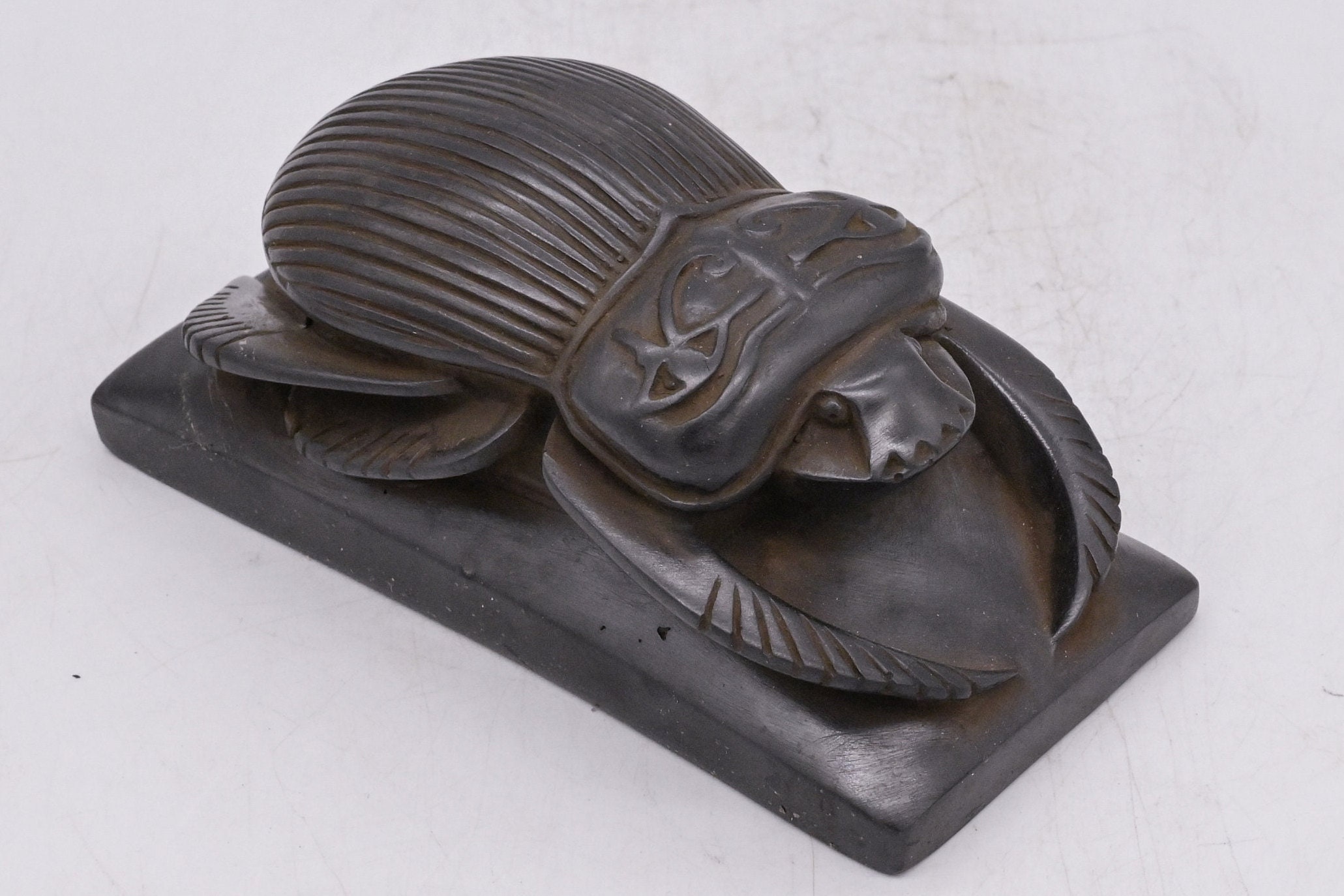 The Good luck SCARAB Hand made like the Replica symbol of protection- Black stone -our item is made with Egyptian soul