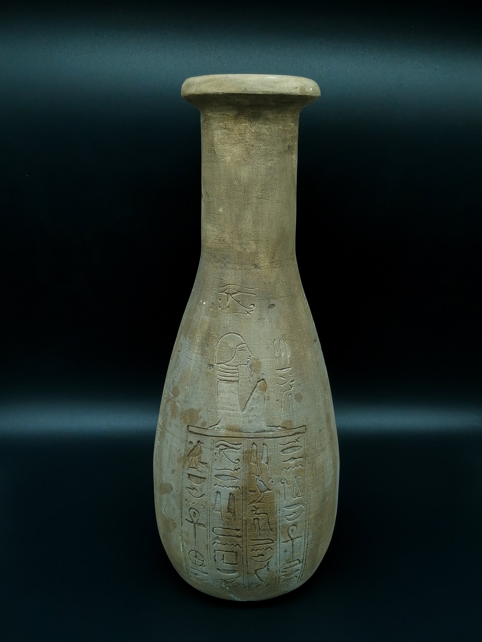 Unique Egyptian Art Vase black Stone Sculpture Pharaonic Etsy