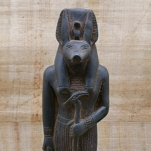 Unique Egyptian God Anubis standing Gray Statue stone made in egypt