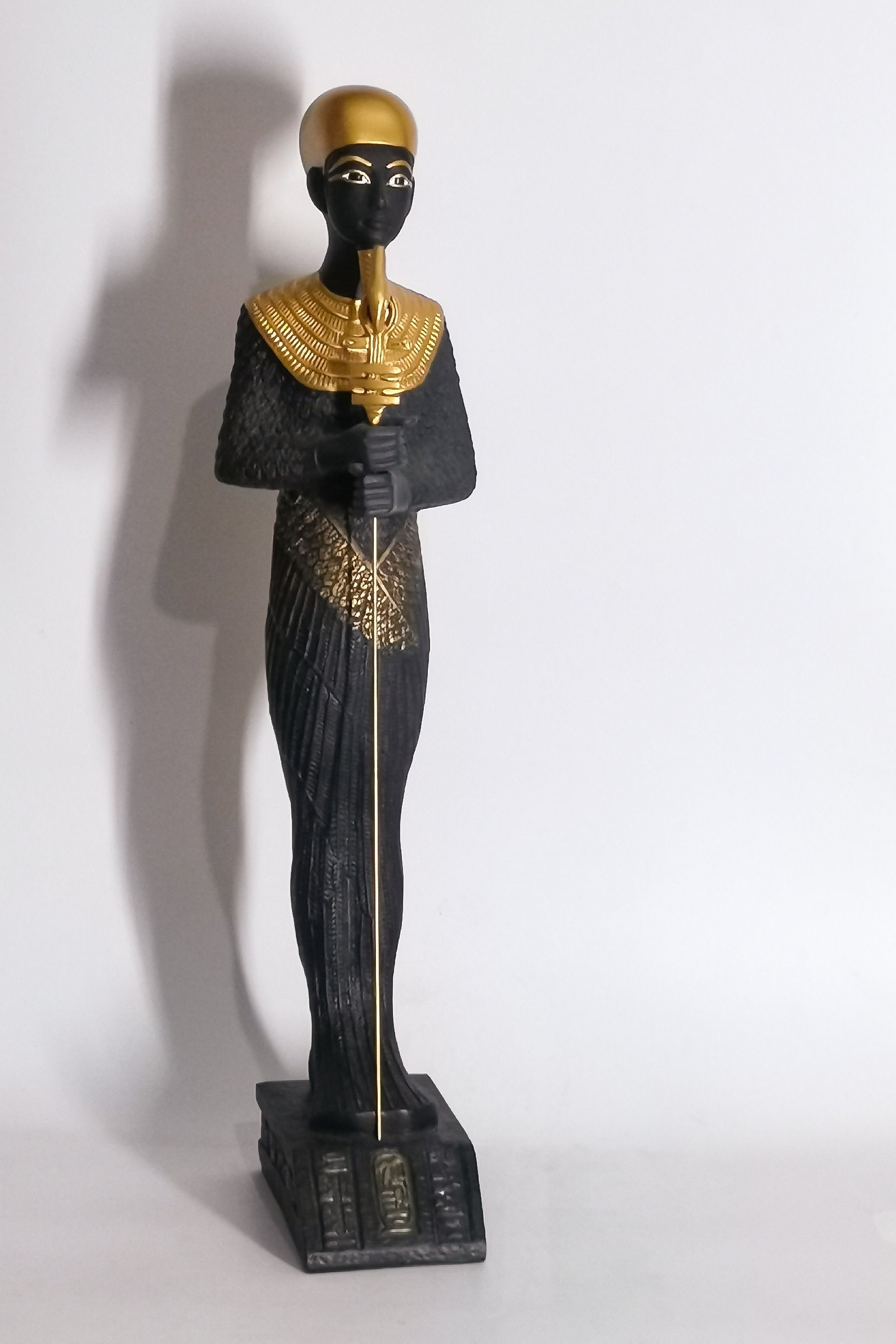 彫刻古代エジプト神話ハトー(Hathor)顔置物 居間玄関書棚茶室 装飾品工芸品 彫刻古代エジプト神話ハトー(Hathor)顔置物 居間玄関書棚茶室