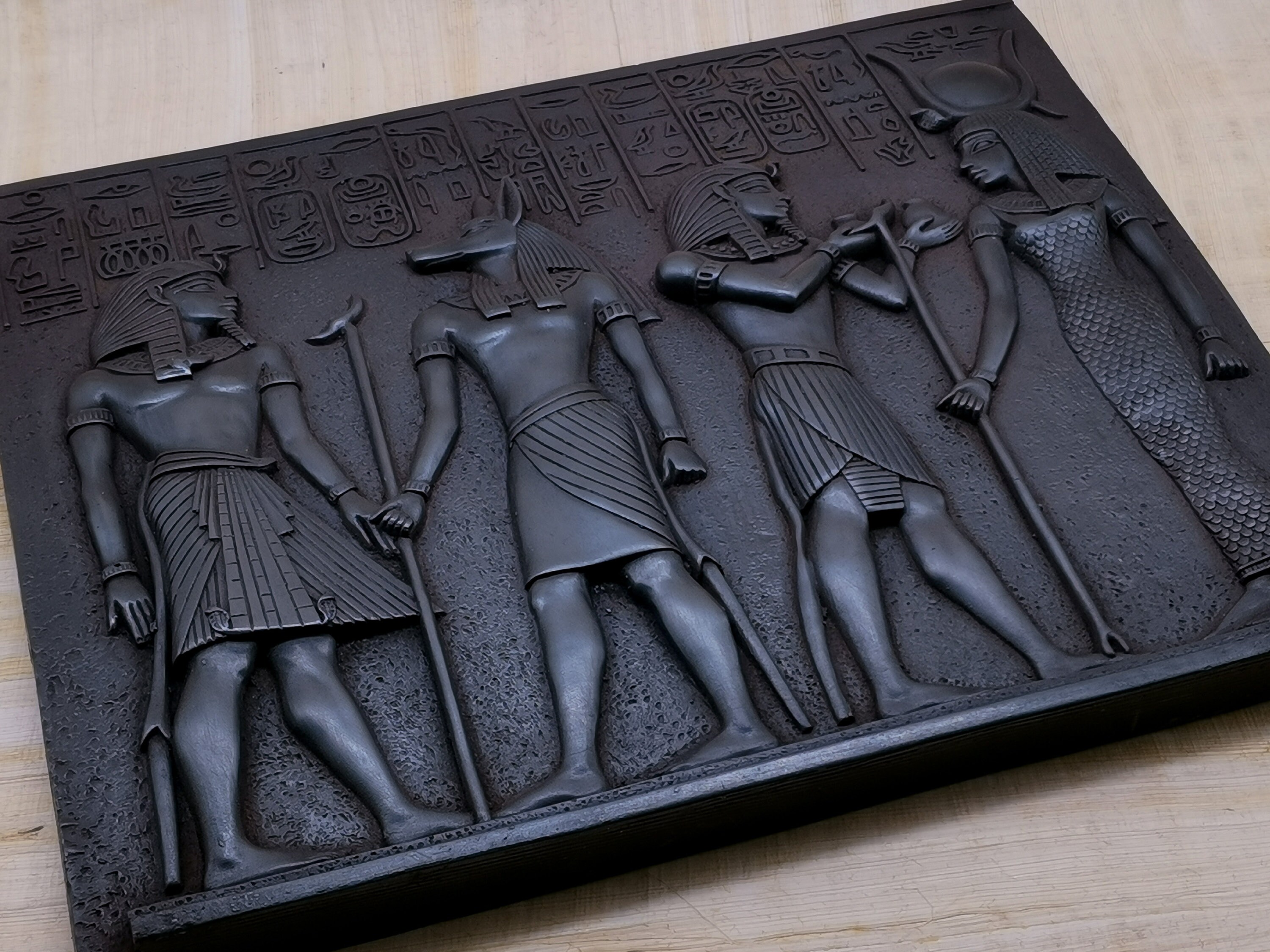 エジプトの壁画レリーフ、ツタンカーメン、アヌビス、ラムセス2世