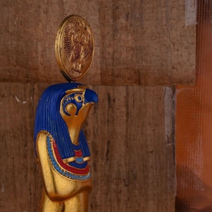Unique statue of Egyptian God Horus gold leaf large Made in Egypt