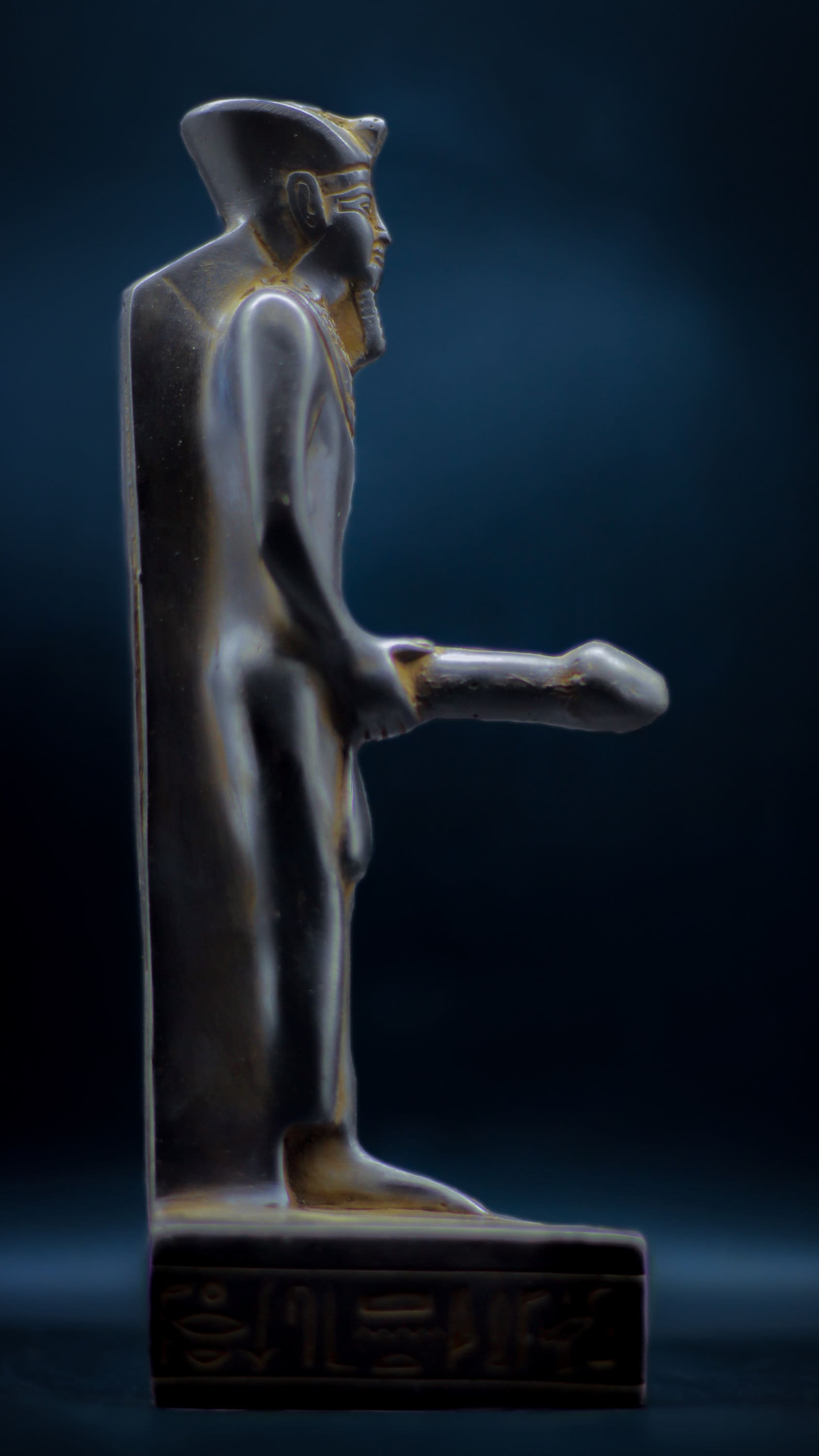 Unique Large Egyptian God Min Statue 9'' H Made in Etsy