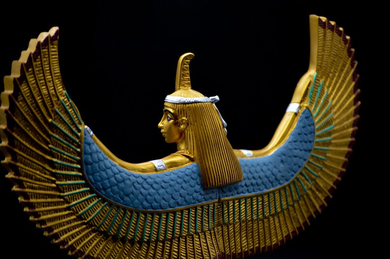 Egyptian Goddess Maat Open Wings Large Statue 2 Size Made in Etsy