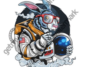 Space Bunny Keychain Astronaut Rabbit Art Space Rabbit Keychain Rabbit Acrylic Keychain