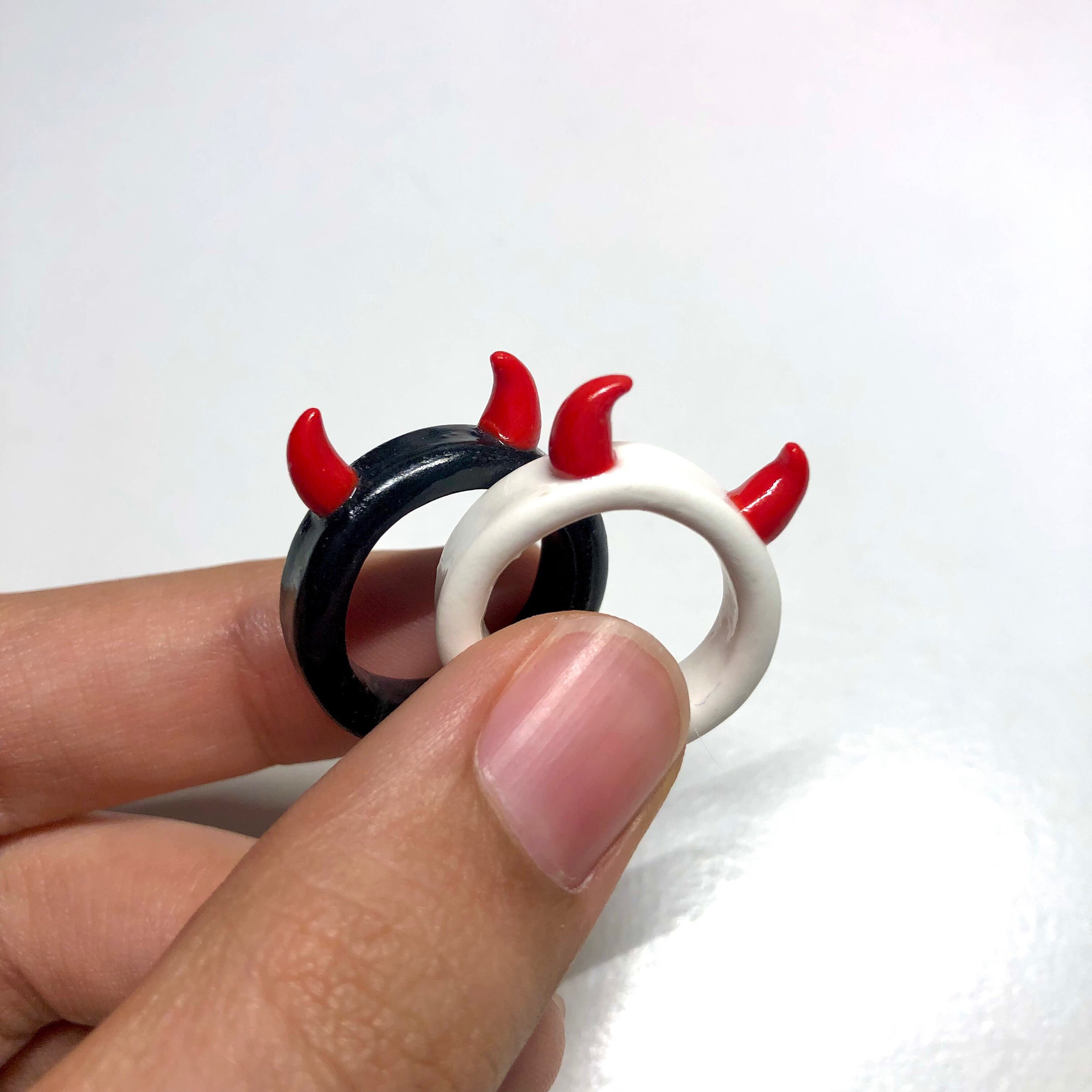 Devil Horn Rings Statement ring Etsy