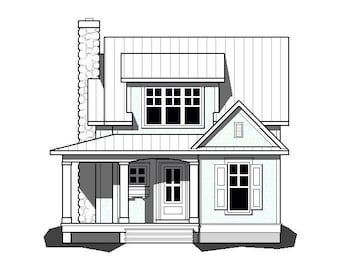 Rosewood Cottage House Plans, 460 sq ft (Digital Download)