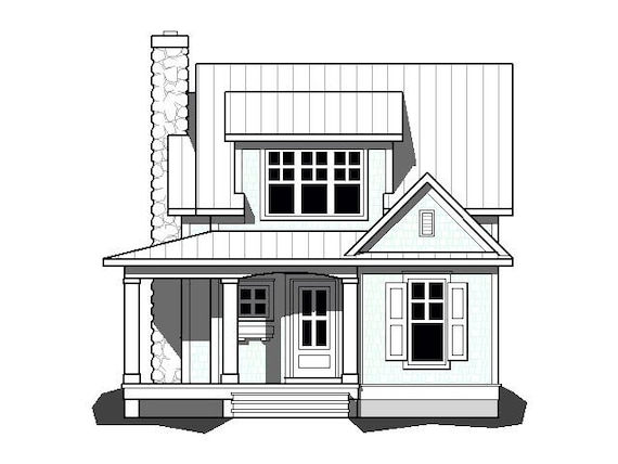 Rosewood Cottage House Plans, 460 sq ft (Digital Download)