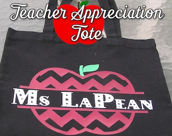 Personalized Teacher  Appreciation Tote Bag