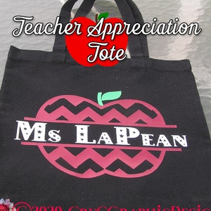 Personalized Teacher  Appreciation Tote Bag