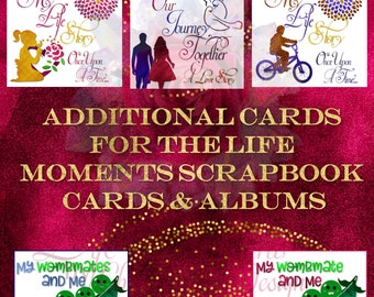 Additional Custom Scrapbook Cards for the Baby & Childhood or Couple Milestone Albums and Scrapbook Card Sets