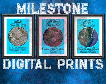 Custom Relationship Maps and other Milestone Map Locations Digital Prints