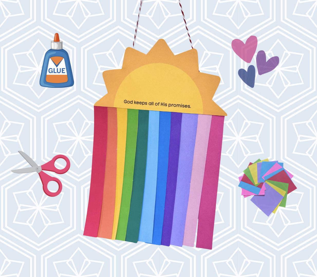 God's Promises Rainbow Craft Printable Christian Sunday School Craft…