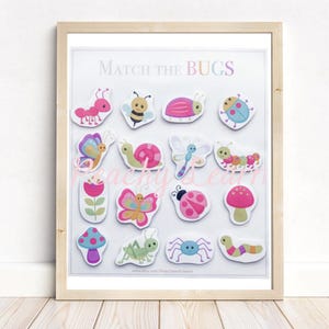 Bugs Shape Matching, Memory Game, Learning, Preschool, Homeschool, Educational, Teach Kids, Bug Match Shadow