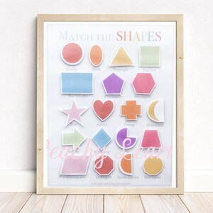 Shape Matching, Memory Game, Learning, Preschool, Homeschool, Educational, Teach Kids, Shape Words Match Shadow