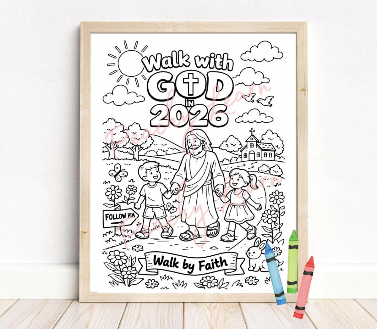 New Years Coloring Page, Walk with God, Sunday School Coloring,…