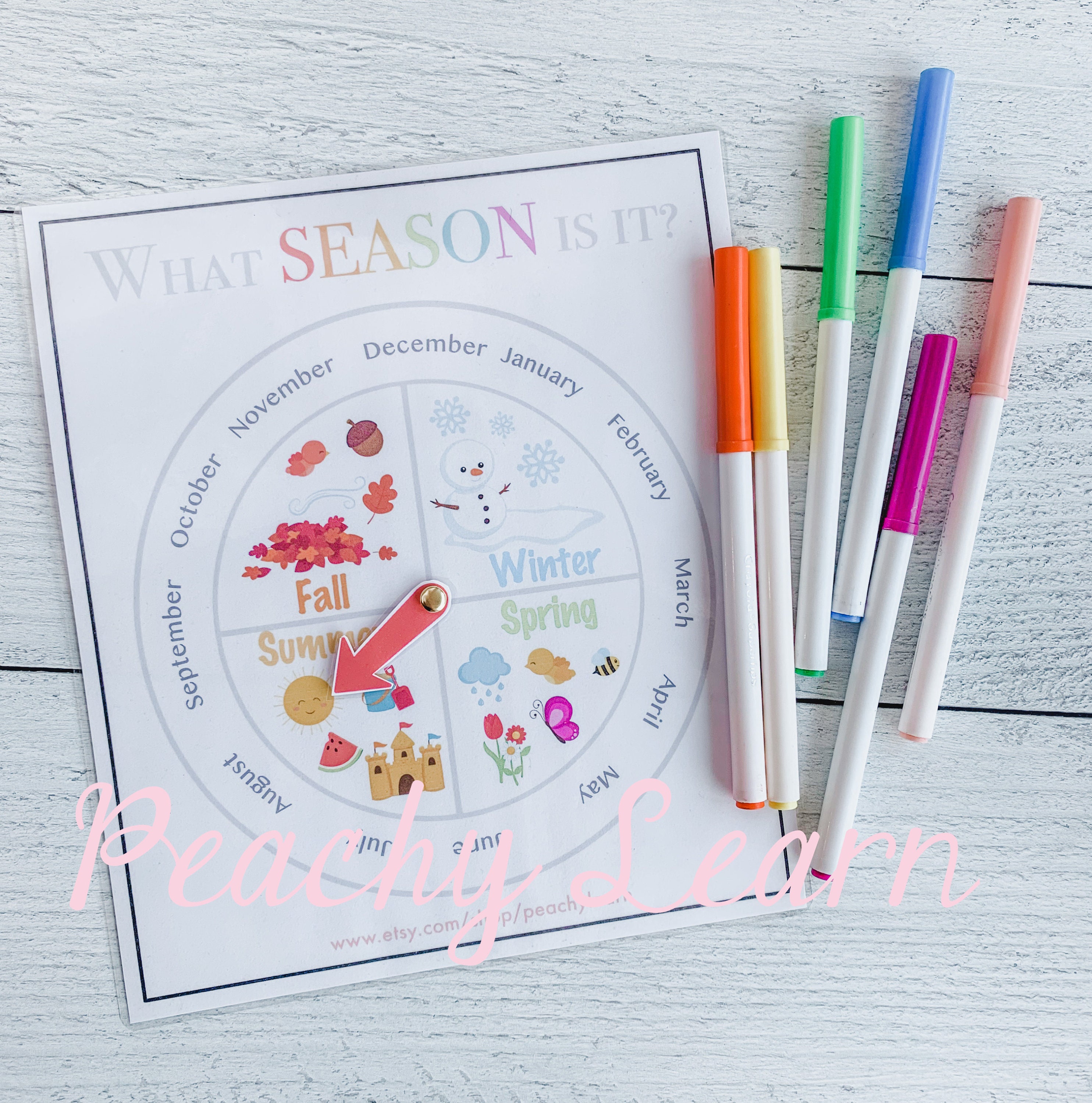 Four Seasons Printable Wheel Circle Learning Time, Preschool ...