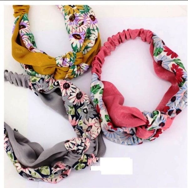 Head Band Twisted Knotted Elastic Head Wrap Hair Band Hair Accessories for Girls Ladies Women