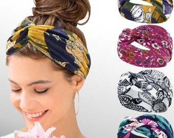 Fascia per capelli da donna ampia da spiaggia, turbante, fascia casual, tessuto morbido e elastico