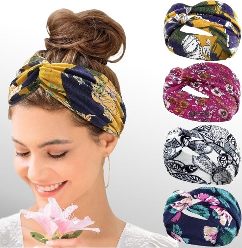 Headband Women Wide Beach Turban Casual Headband Strechy Soft Fabric 