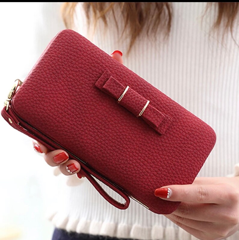 Womens Clutch Bag Ladies Leather Wallet Purse Handbag Phone Etsy