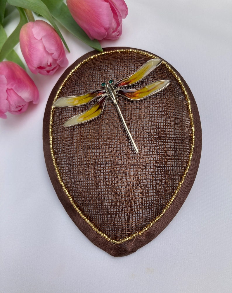 Woman's Dragonfly Kippah Dragon Fly Fascinator Brown Bug Head Covering Insect Sheppah Sheppah image 3