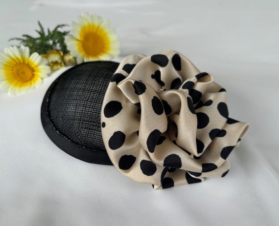 Fascinator teardrop animal print handmade Leopard Small Circular Fascinator Half Hat for Tea Party  main image 3