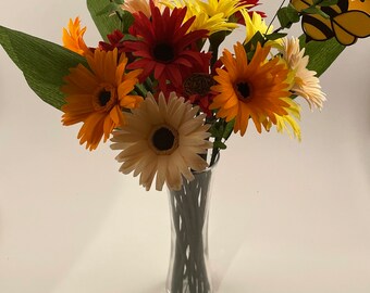 Forever Flower, Gerbera Daisy- April flower, crepe paper flower