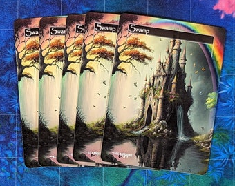 Basic Swamp Lands (pakket van 10 kaarten) - Custom Art Proxy's - Full Art Proxy's
