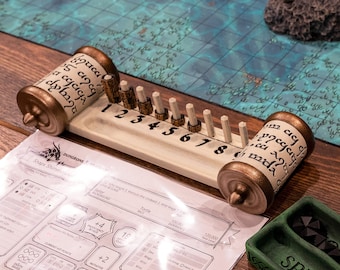 D&D Spell Slot Tracker - Scroll Themed - Dungeons and Dragons 5e/3.5/ADnD Accessory